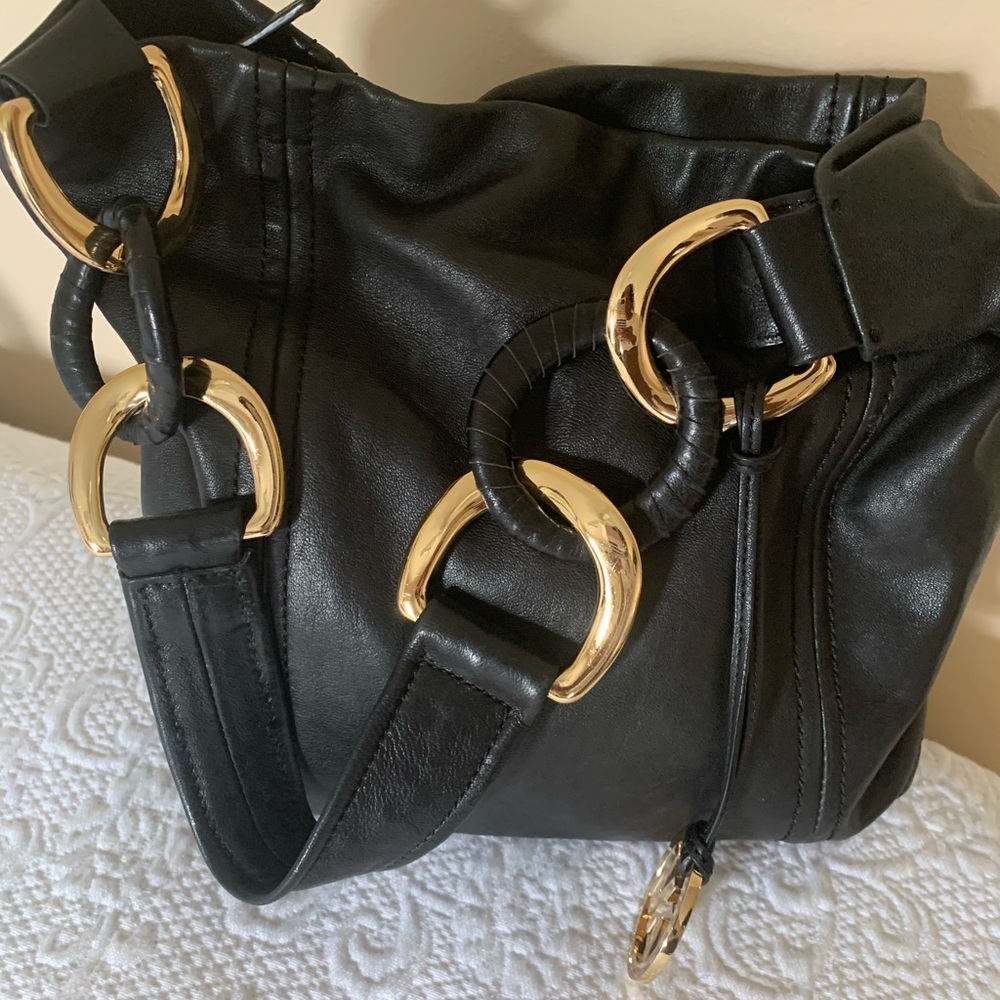 Michael Kors Large Black Leather Shoulder Bag